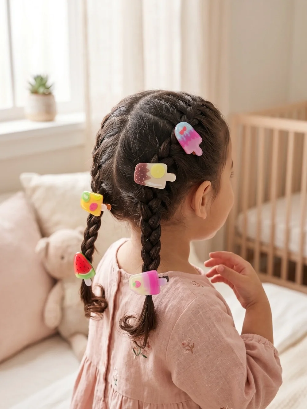 Set of 5 Fun Fruit Popsicle Hair Clips – Summer Aesthetic Barrettes